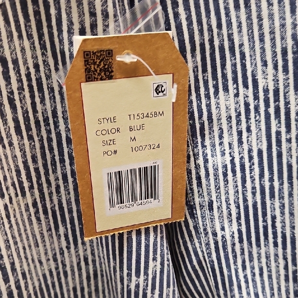 Tru Luxe Jeans Blue Striped Blouse - Picture 4 of 6